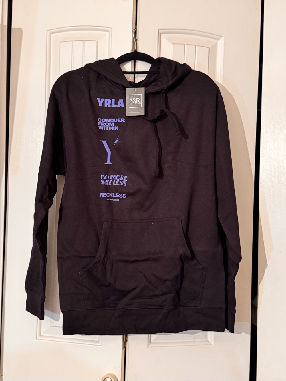 Young & Reckless Black Hoodie with Purple Graphic
